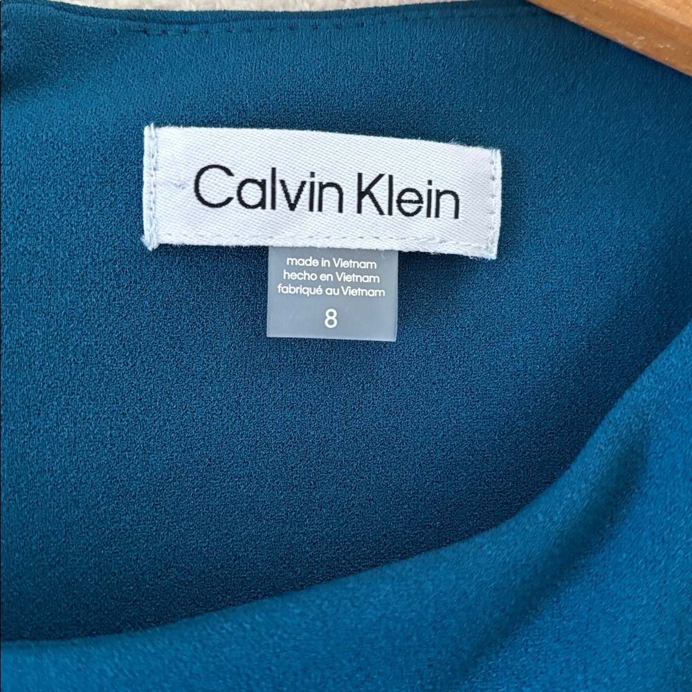 Calvin Klein Green Belted Side Pocket Women's Wide Leg Jumpsuit Size 8 - Picture 6 of 9